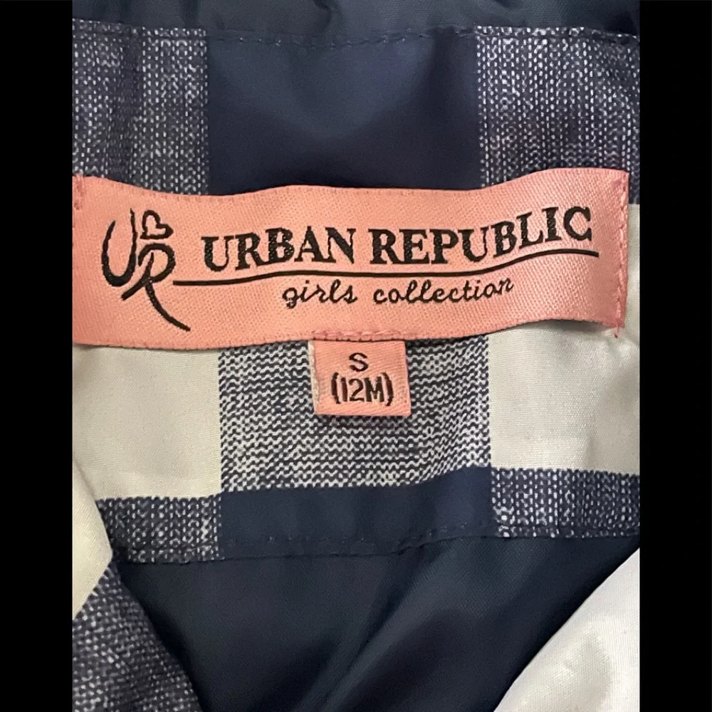 Urban Republic Girls check quilted jacket 12 M